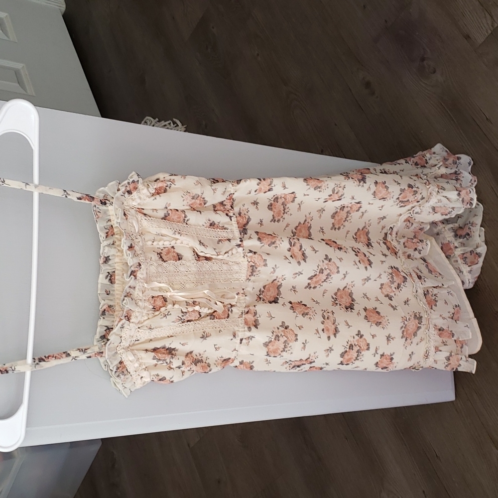 Dress size small cream with flowers